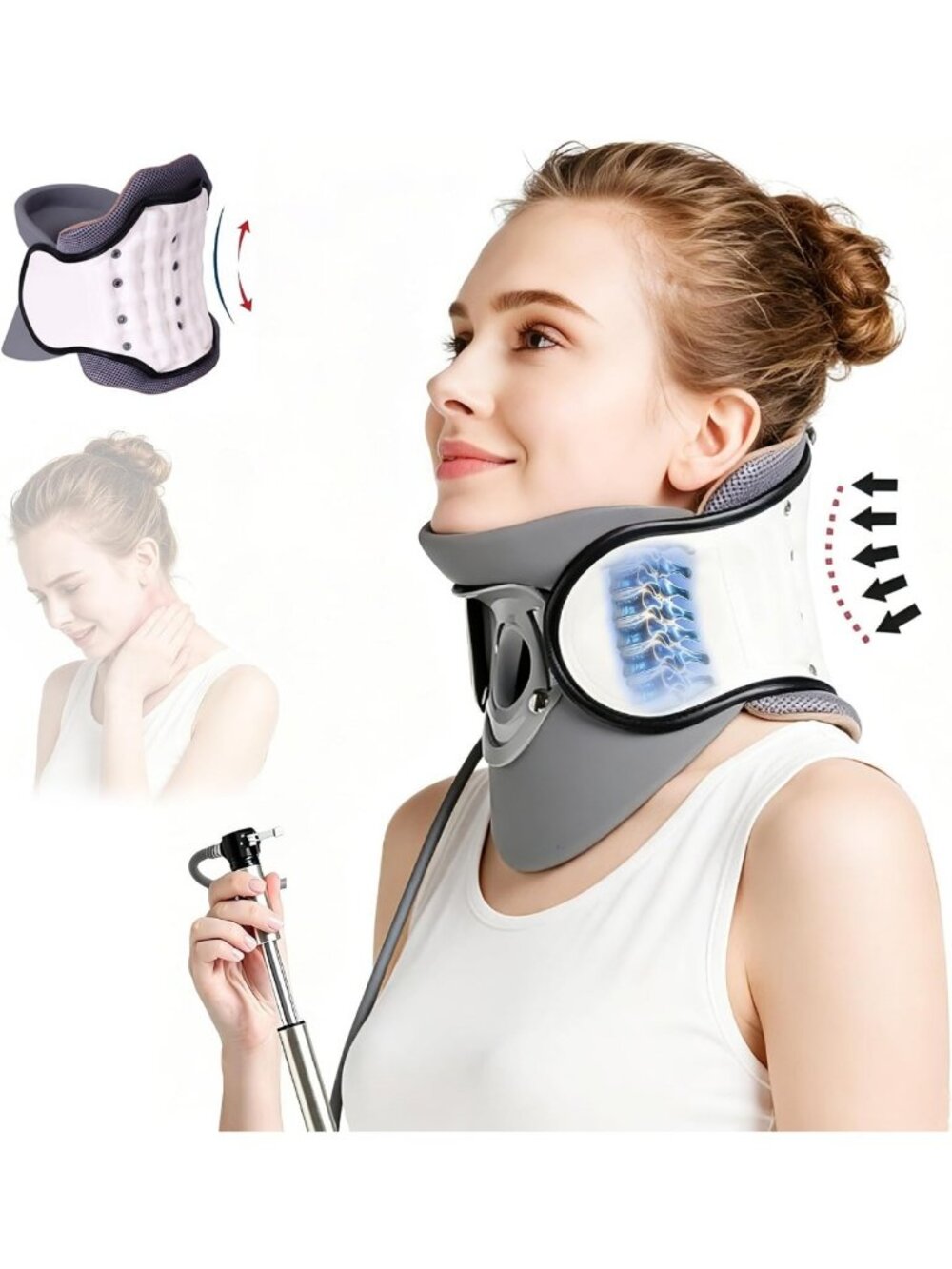 Adjustable Inflatable Neck Traction Device - Lightweight Cervical Support Brace